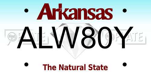 ALW80Y Arkansas License Plate