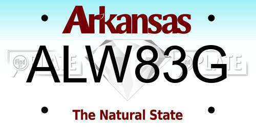 ALW83G Arkansas License Plate