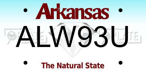 ALW93U Arkansas License Plate