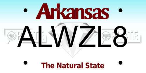 ALWZL8 Arkansas License Plate