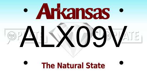ALX09V Arkansas License Plate