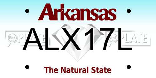 ALX17L Arkansas License Plate