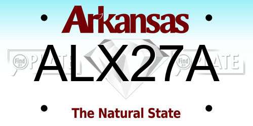 ALX27A Arkansas License Plate