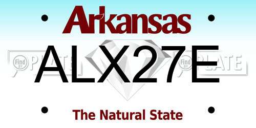 ALX27E Arkansas License Plate