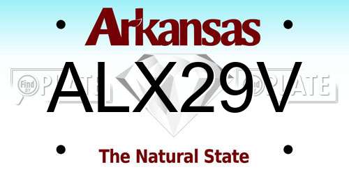 ALX29V Arkansas License Plate