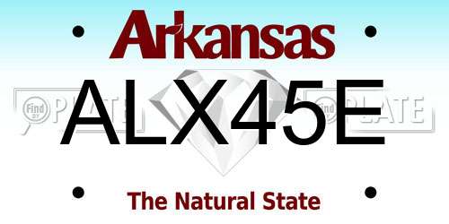 ALX45E Arkansas License Plate