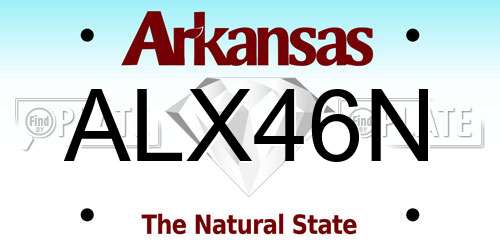 ALX46N Arkansas License Plate