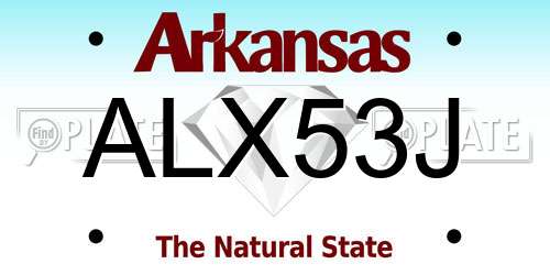 ALX53J Arkansas License Plate