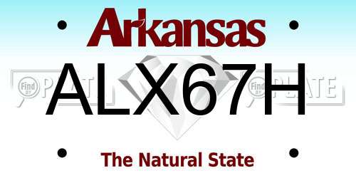 ALX67H Arkansas License Plate