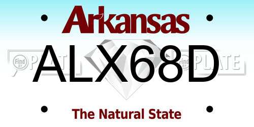 ALX68D Arkansas License Plate
