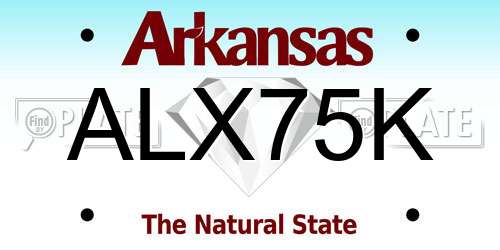 ALX75K Arkansas License Plate