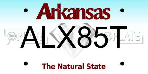 ALX85T Arkansas License Plate