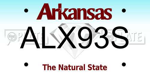 ALX93S Arkansas License Plate
