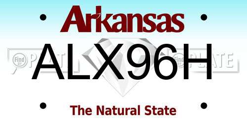 ALX96H Arkansas License Plate