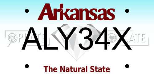 ALY34X Arkansas License Plate