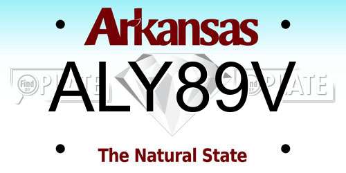 ALY89V Arkansas License Plate