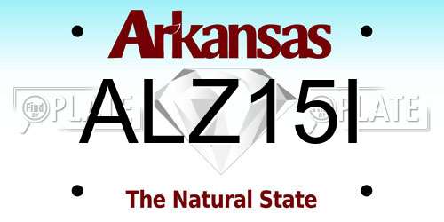 ALZ15I Arkansas License Plate