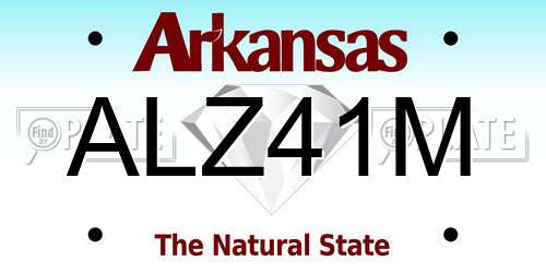 ALZ41M Arkansas License Plate