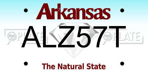 ALZ57T Arkansas License Plate