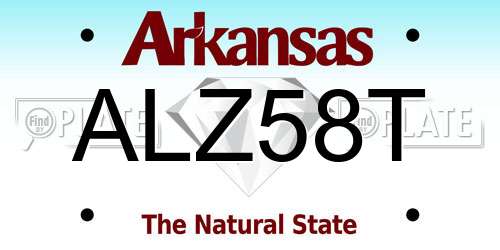ALZ58T Arkansas License Plate