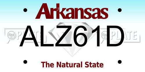ALZ61D Arkansas License Plate