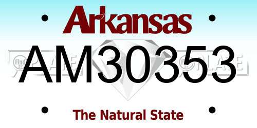 AM30353 Arkansas License Plate