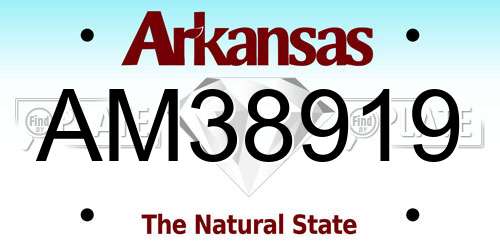 AM38919 Arkansas License Plate