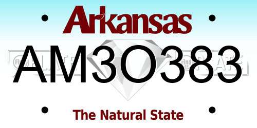 AM3O383 Arkansas License Plate