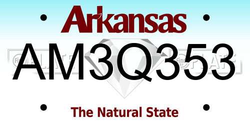 AM3Q353 Arkansas License Plate
