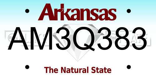 AM3Q383 Arkansas License Plate