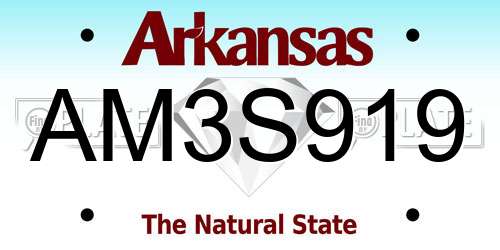 AM3S919 Arkansas License Plate