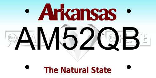 AM52QB Arkansas License Plate