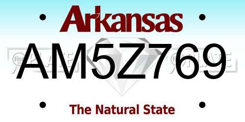 AM5Z769 Arkansas License Plate