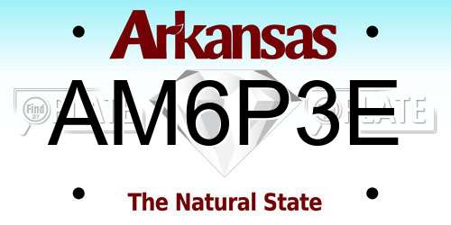 AM6P3E Arkansas License Plate