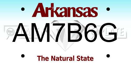 AM7B6G Arkansas License Plate