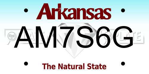 AM7S6G Arkansas License Plate