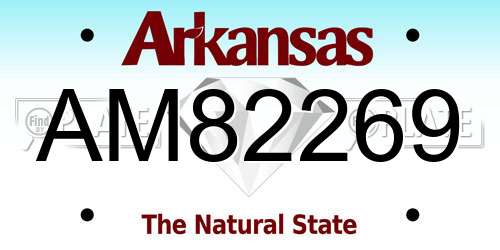 AM82269 Arkansas License Plate