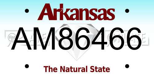 AM86466 Arkansas License Plate