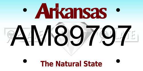 AM89797 Arkansas License Plate