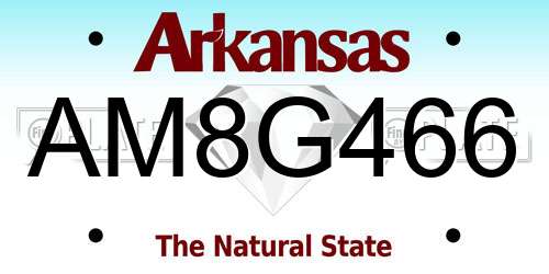 AM8G466 Arkansas License Plate