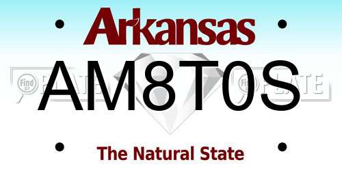 AM8T0S Arkansas License Plate