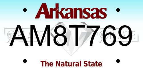 AM8T769 Arkansas License Plate