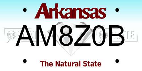 AM8Z0B Arkansas License Plate