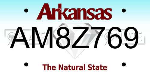 AM8Z769 Arkansas License Plate