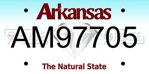 AM97705 Arkansas License Plate