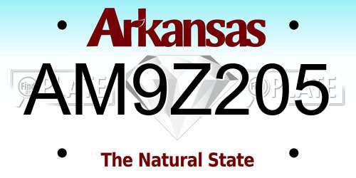 AM9Z205 Arkansas License Plate