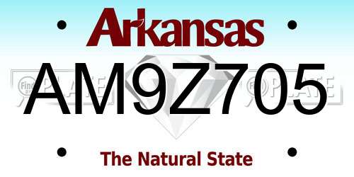 AM9Z705 Arkansas License Plate