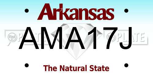 AMA17J Arkansas License Plate