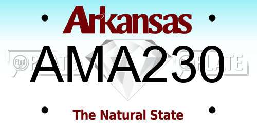 AMA230 Arkansas License Plate