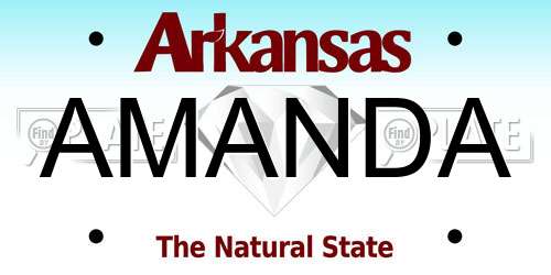 AMANDA Arkansas License Plate